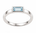 Aquamarine Baguette Bezel Ring — Ministry of Gems