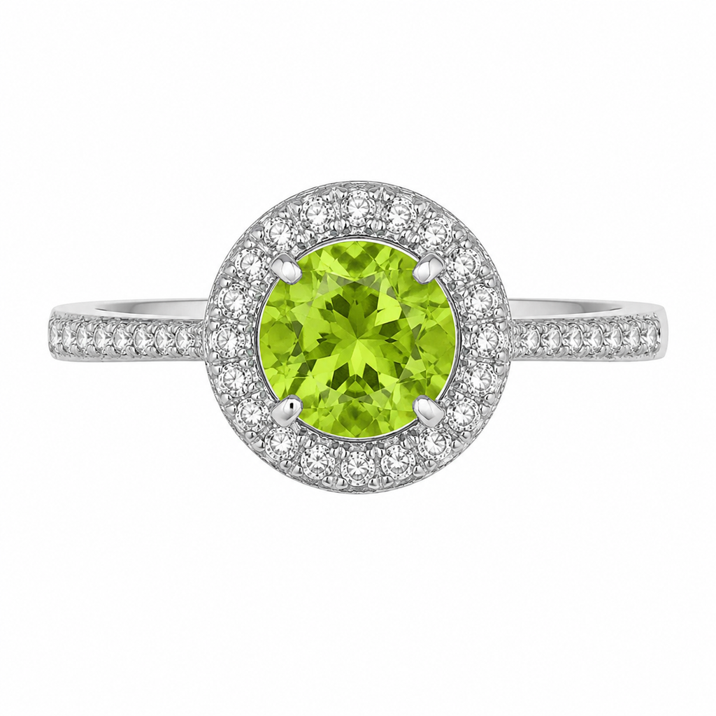 Peridot Double-Halo Ring — Ministry of Gems