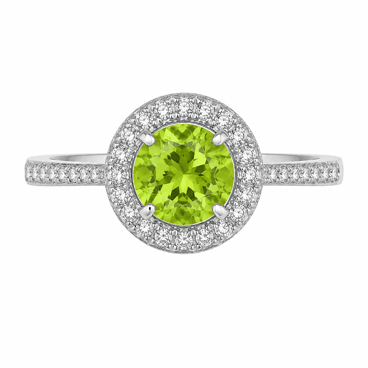 Peridot Double-Halo Ring — Ministry of Gems