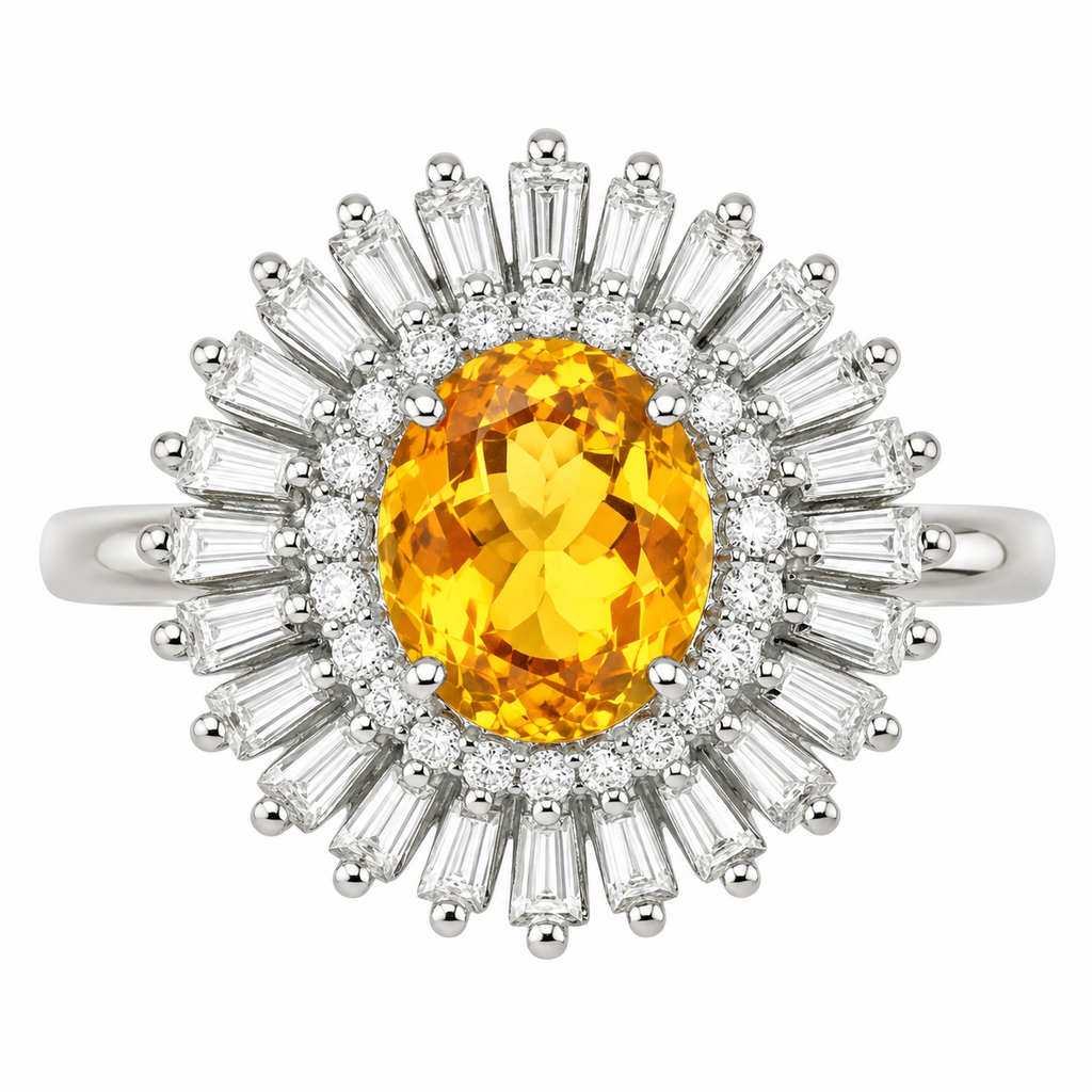 Sunburst Citrine Ballerina Ring — Ministry of Gems