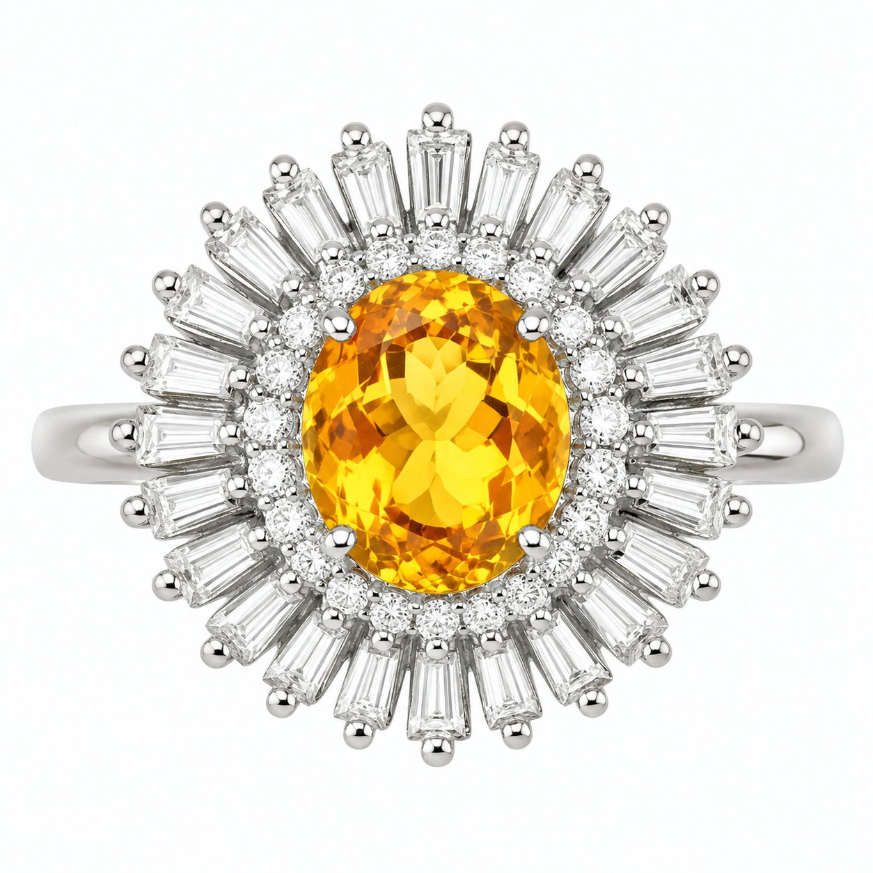Sunburst Citrine Ballerina Ring — Ministry of Gems