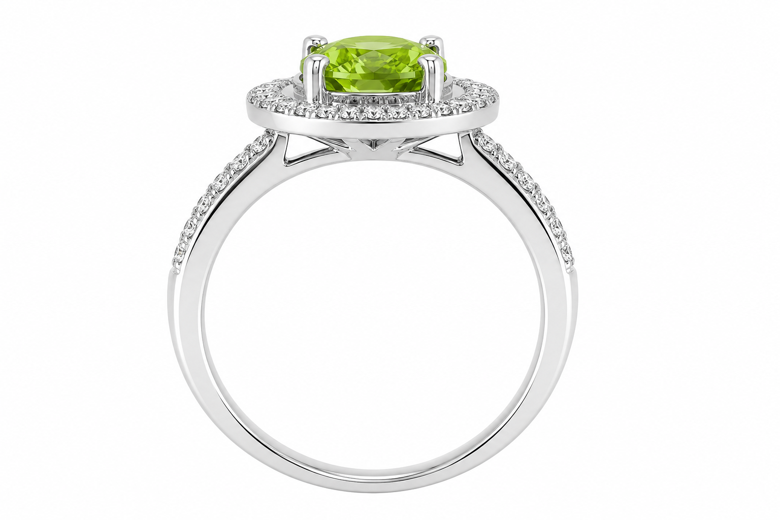 Peridot Double-Halo Ring — Ministry of Gems