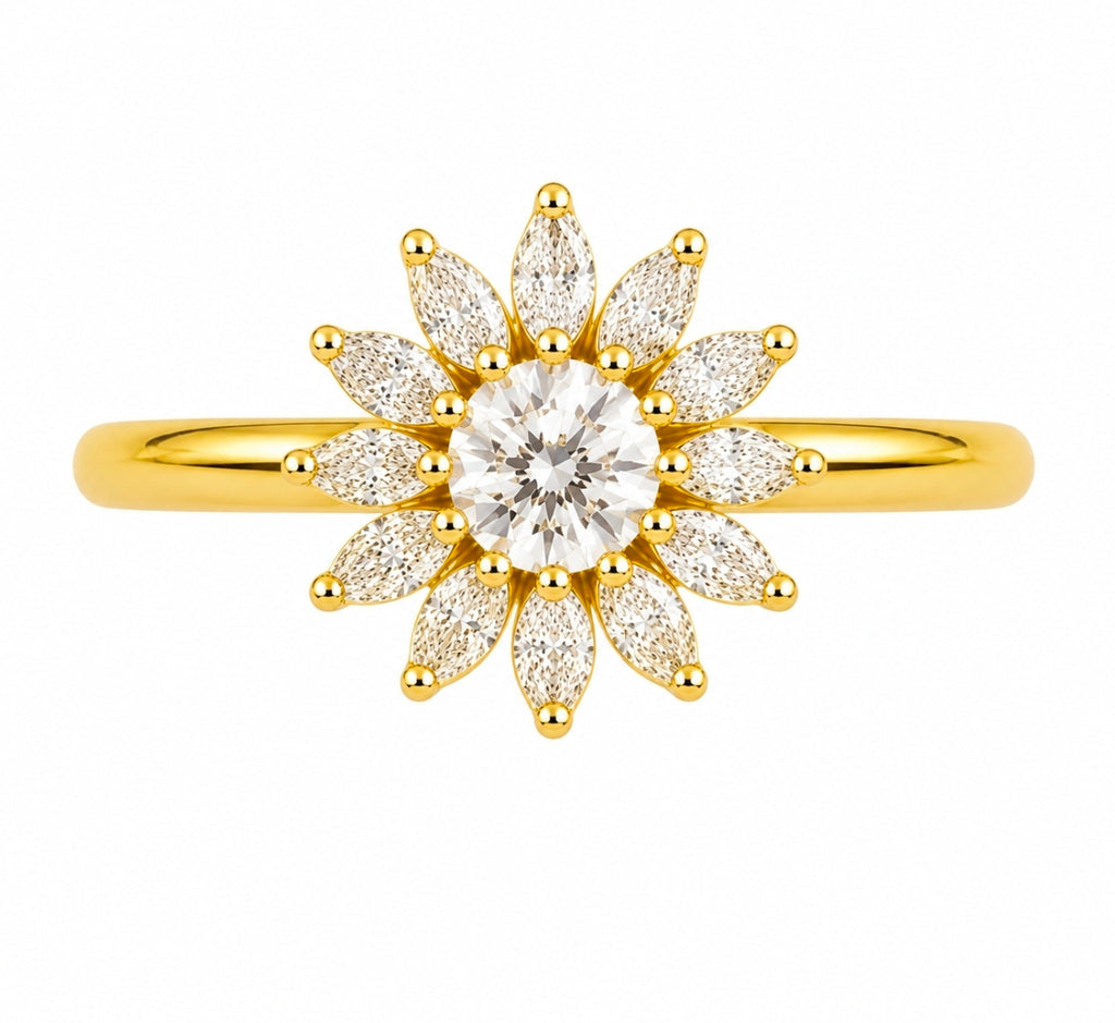 Marguerite — Diamond Flower Ring — Ministry of Gems