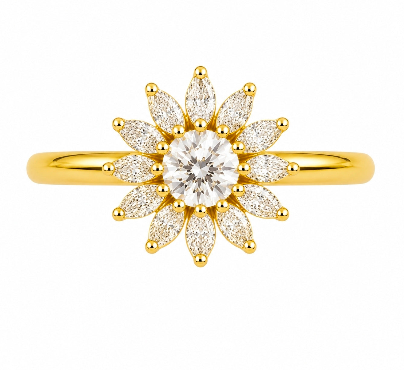 Marguerite — Diamond Flower Ring — Ministry of Gems