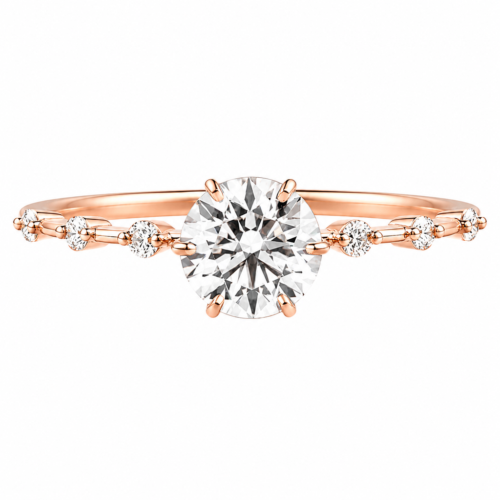 Autumn Drop Engagement Ring Rose Gold — Ministry of Gems exclusive design