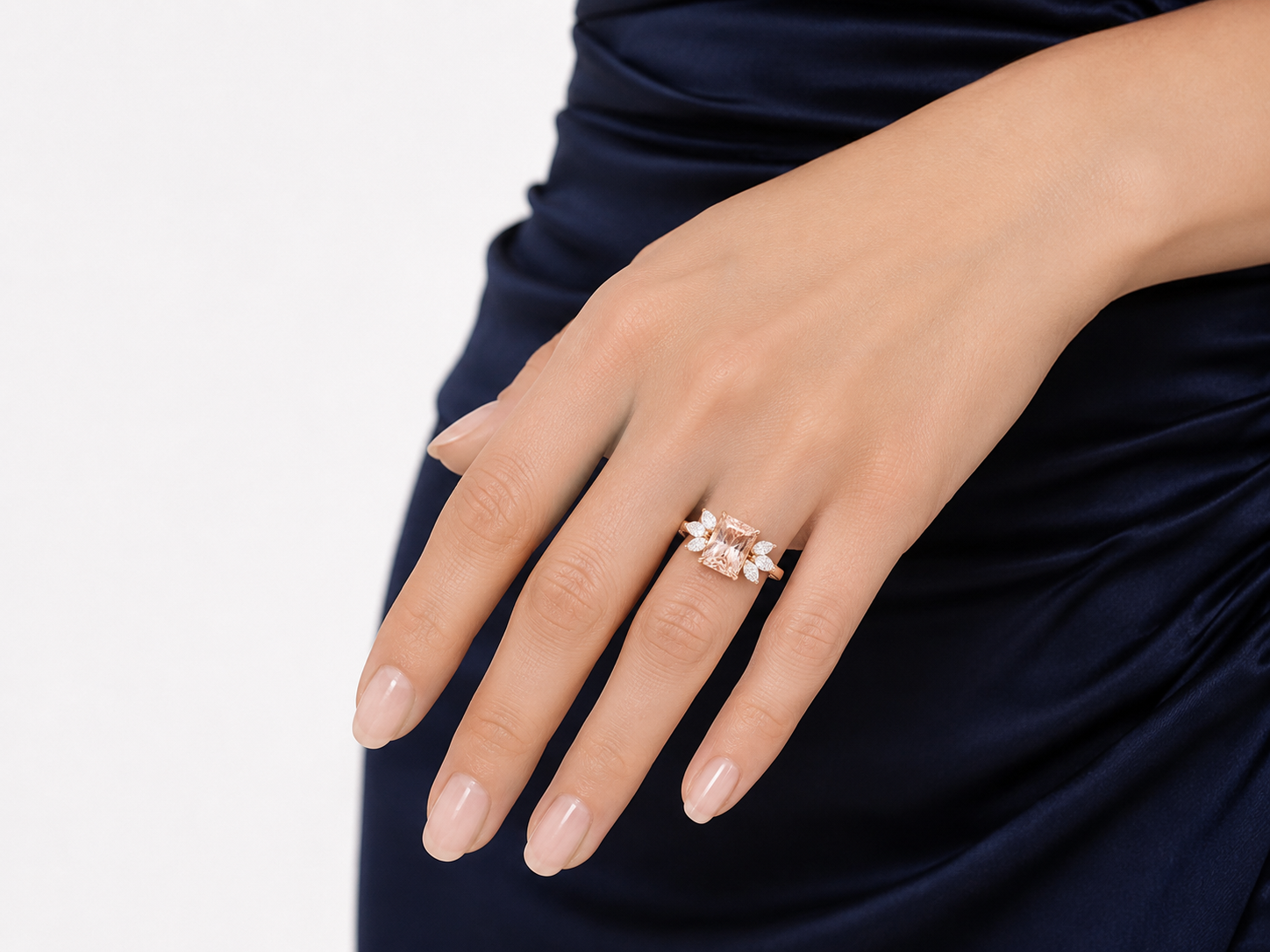 Rosie_Morganite Diamond Ring — Ministry of Gems