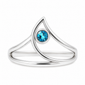 Chevron Teal Accent Ring — Ministry of Gems