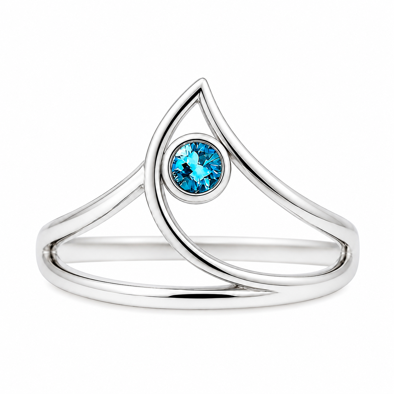 Chevron Teal Accent Ring — Ministry of Gems