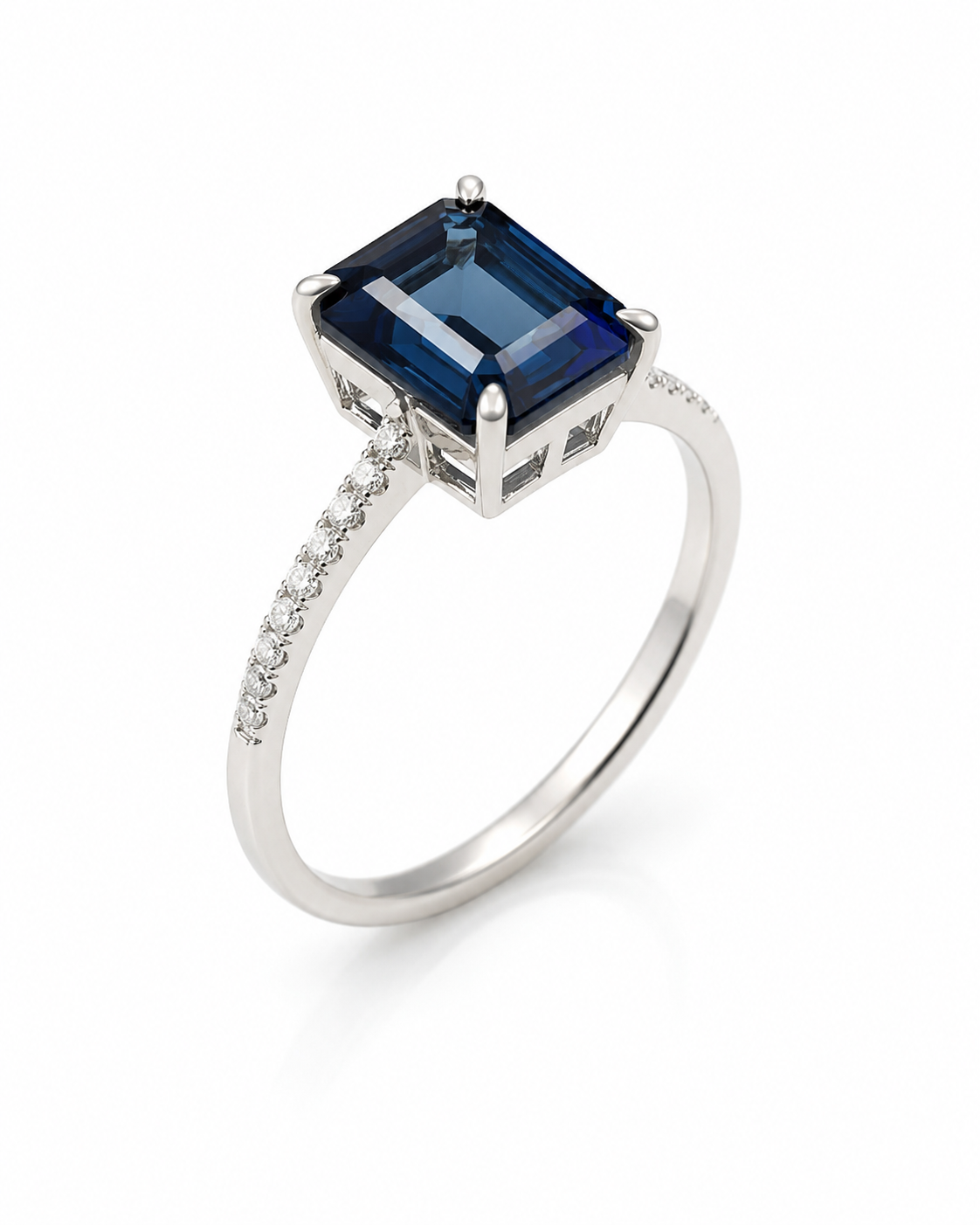 Ozero — Teal Emerald-Cut Ring — Ministry of Gems