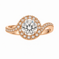 Diamond Halo Swirl Ring