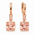 Cushion Morganite Drop Earrings