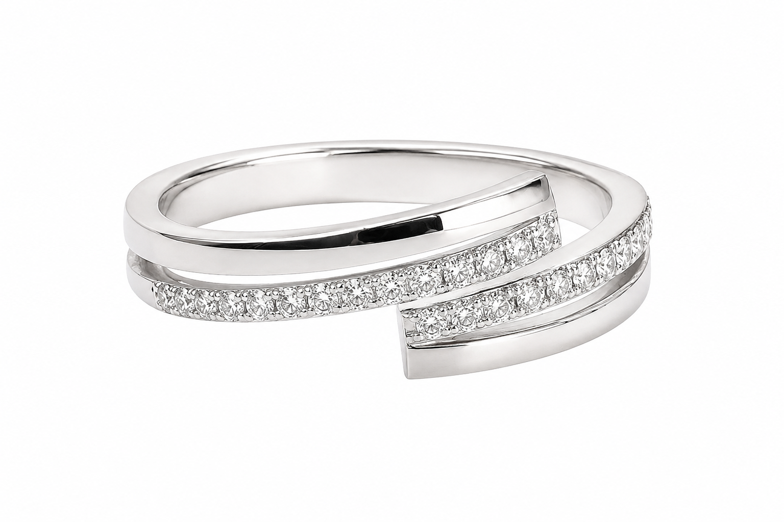 Crossover Pavé Wave Band — Ministry of Gems