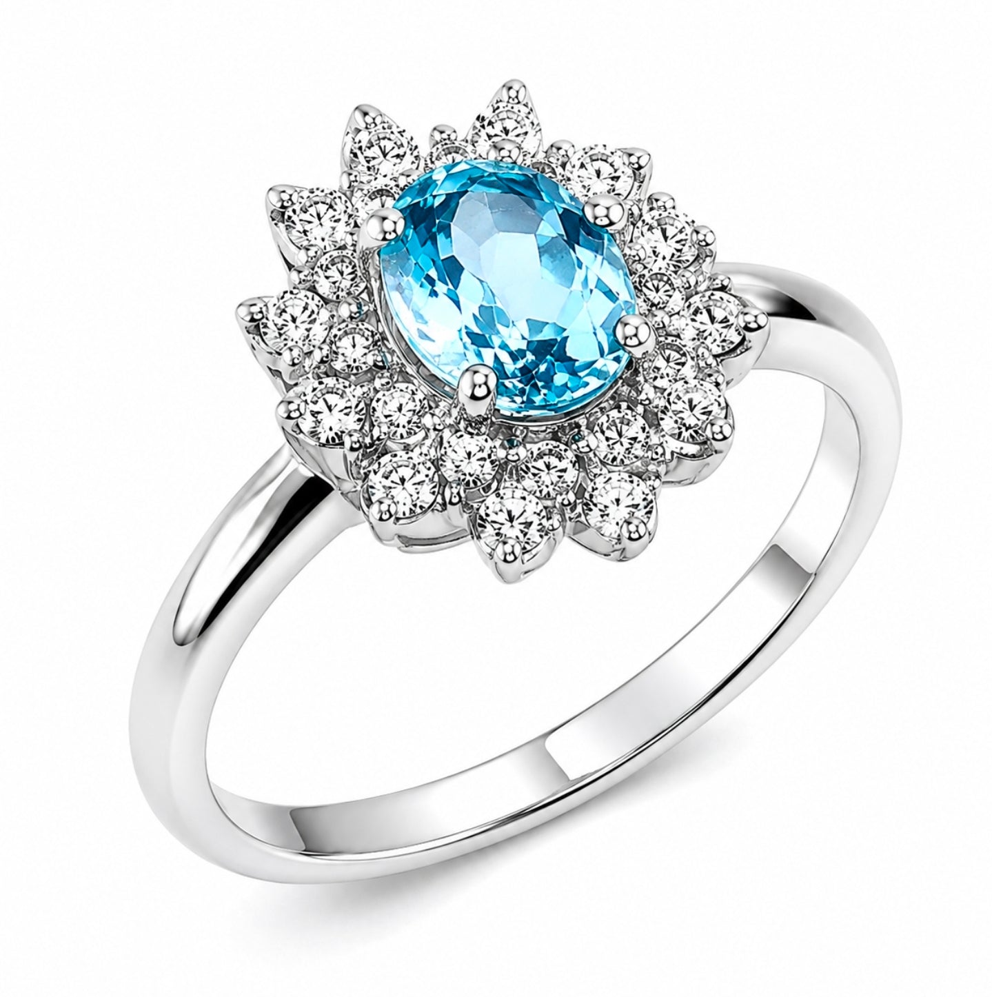 Aquamarine Snowflake Ring — Ministry of Gems
