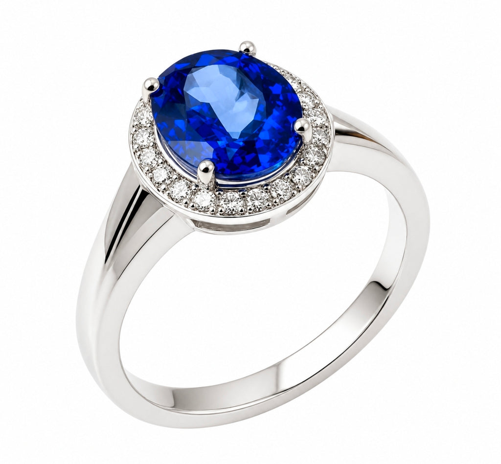 Oval Sapphire Classic Halo Ring — Ministry of Gems