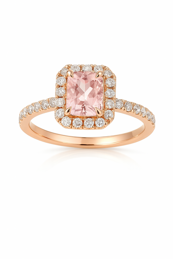 Morganite Beauty Ring with Diamonds — Ministry of Gems