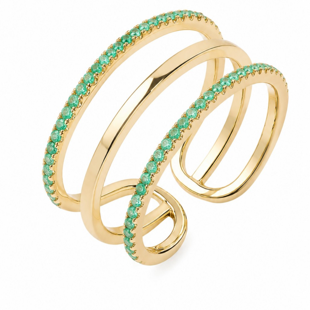 Emerald Triple-Wrap Ring