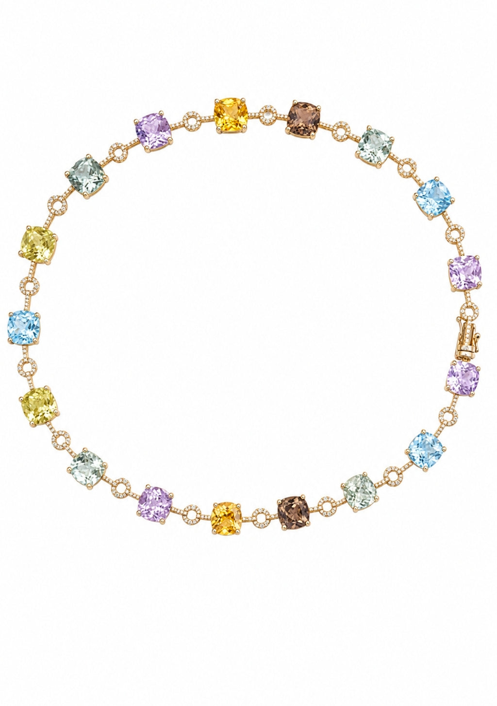 Joy — Multi-Gem Flower Chain Bracelet — Ministry of Gems