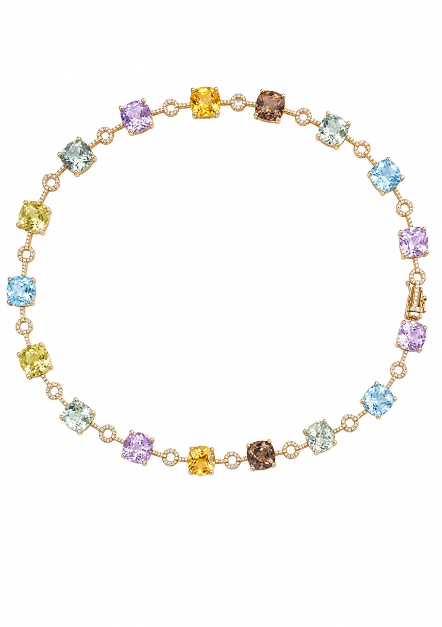 Joy — Multi-Gem Flower Chain Bracelet — Ministry of Gems