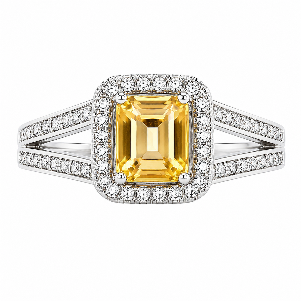 Yellow Sapphire Split-Shank Ring — Ministry of Gems