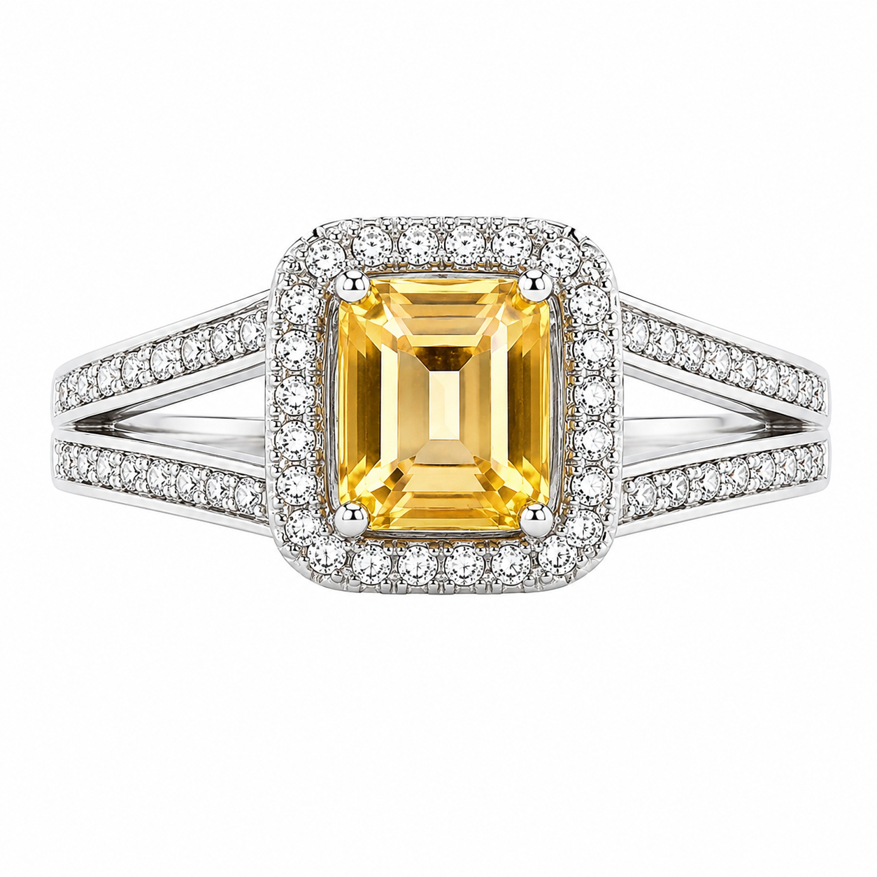Yellow Sapphire Split-Shank Ring — Ministry of Gems