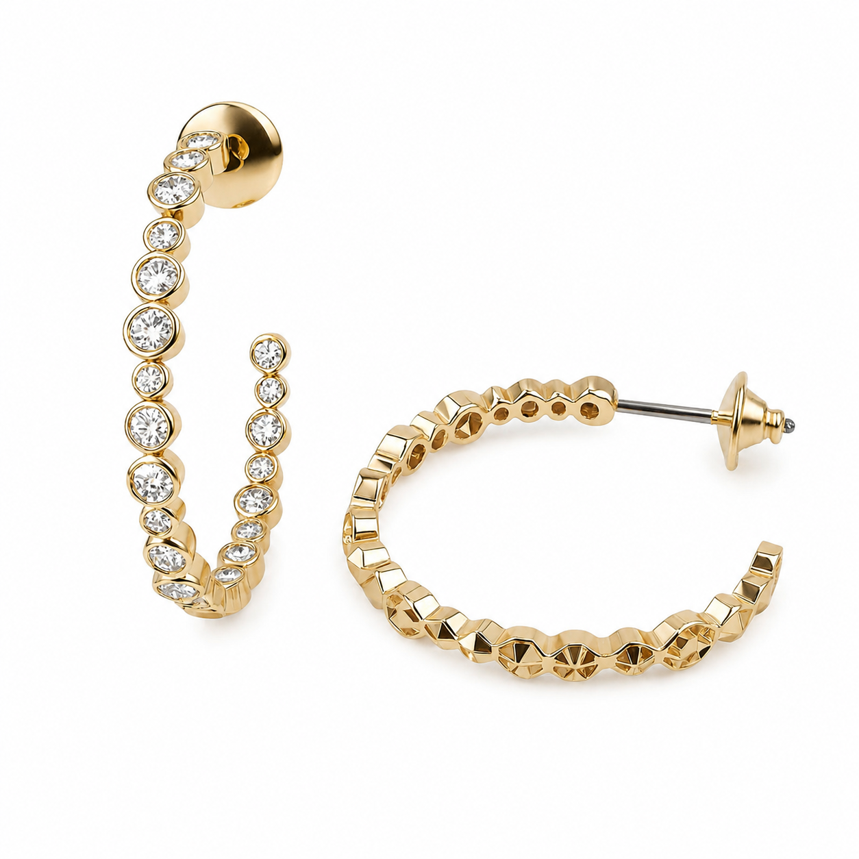 Orabella — Beaded Diamond Open Hoops — Ministry of Gems