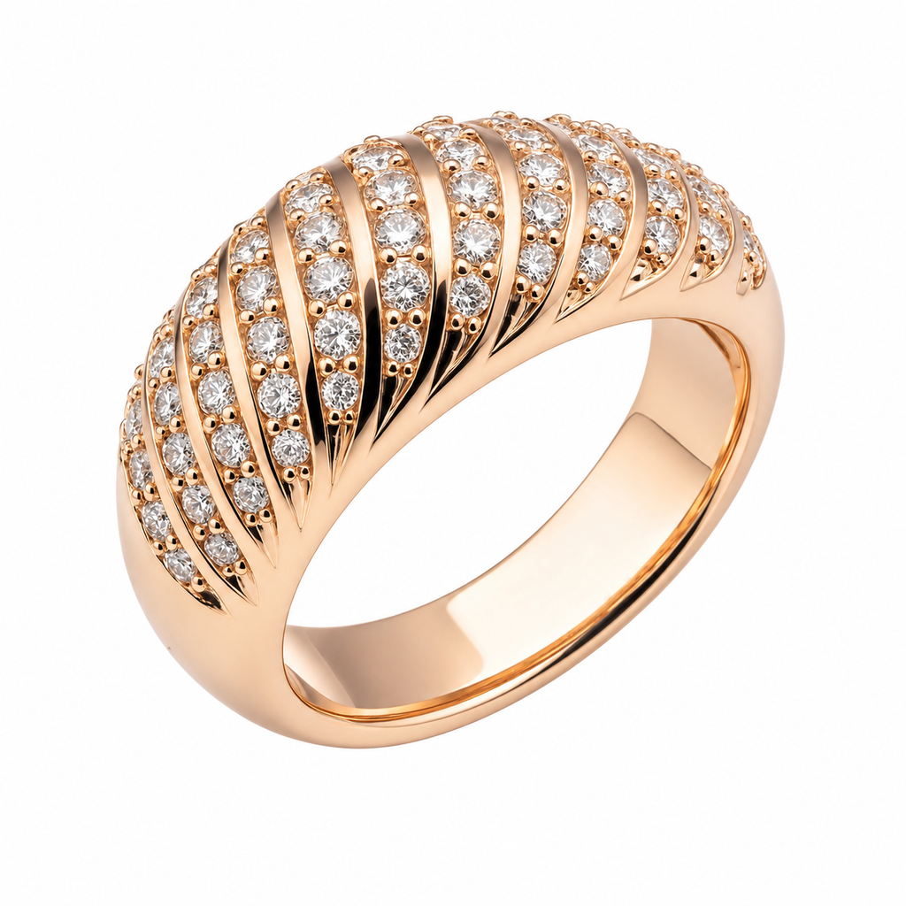 Croissant Pavé Dome Ring — Ministry of Gems