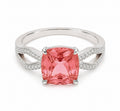 Padparadscha-Tone Cushion Split Ring — Ministry of Gems