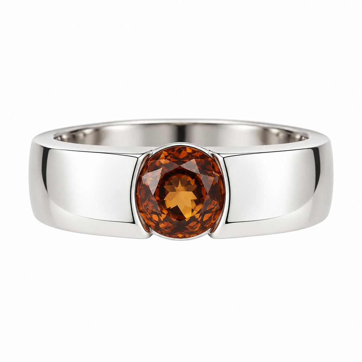 Gents' Orange Sapphire Band