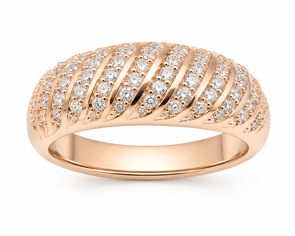 Croissant Pavé Dome Ring — Ministry of Gems