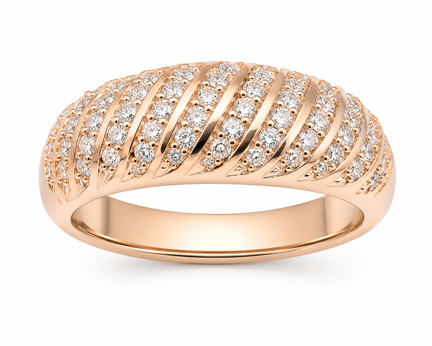 Croissant Pavé Dome Ring — Ministry of Gems