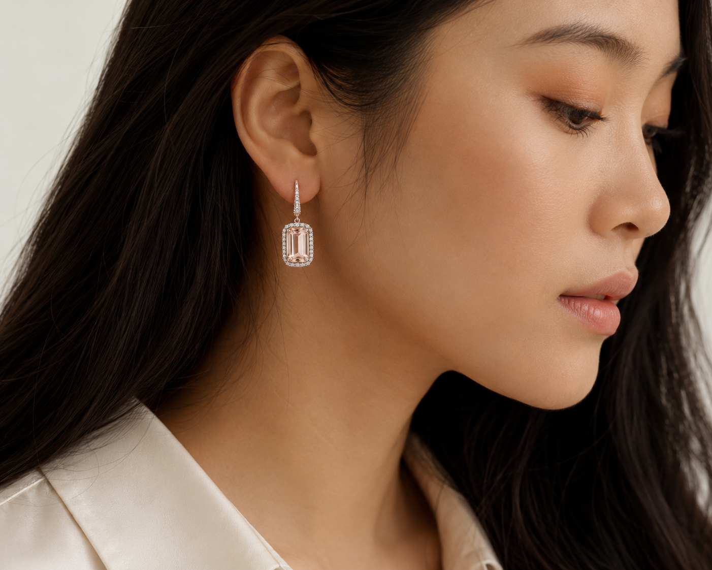 Morginite & Diamonds Drop Earrings — Ministry of Gems exclusive design