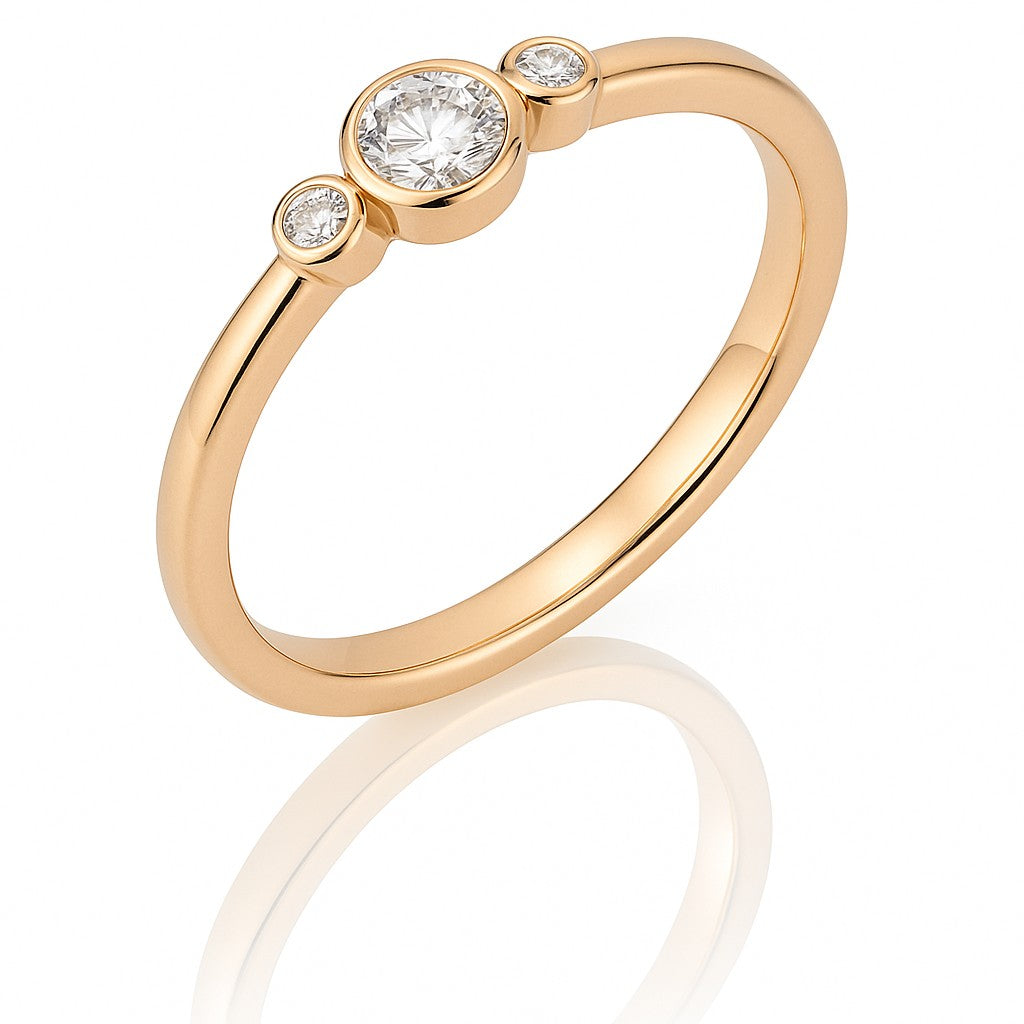 Bezel Trio Rose Ring — Ministry of Gems