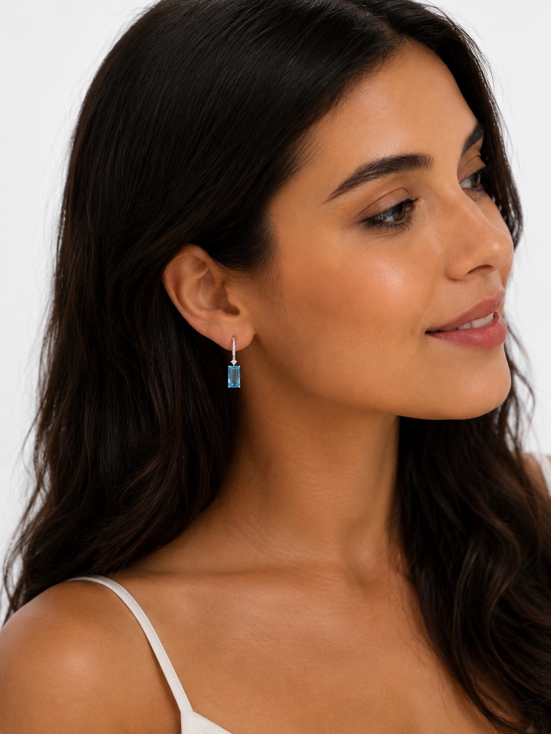 Azure — Swiss Blue Topaz Baguette Drops — Ministry of Gems