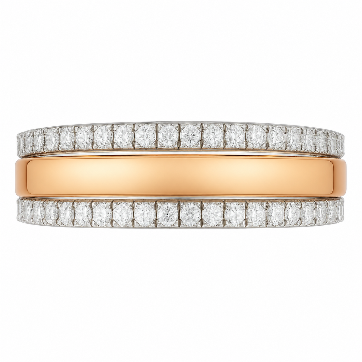 Two-Tone Diamond Pavé Double Band