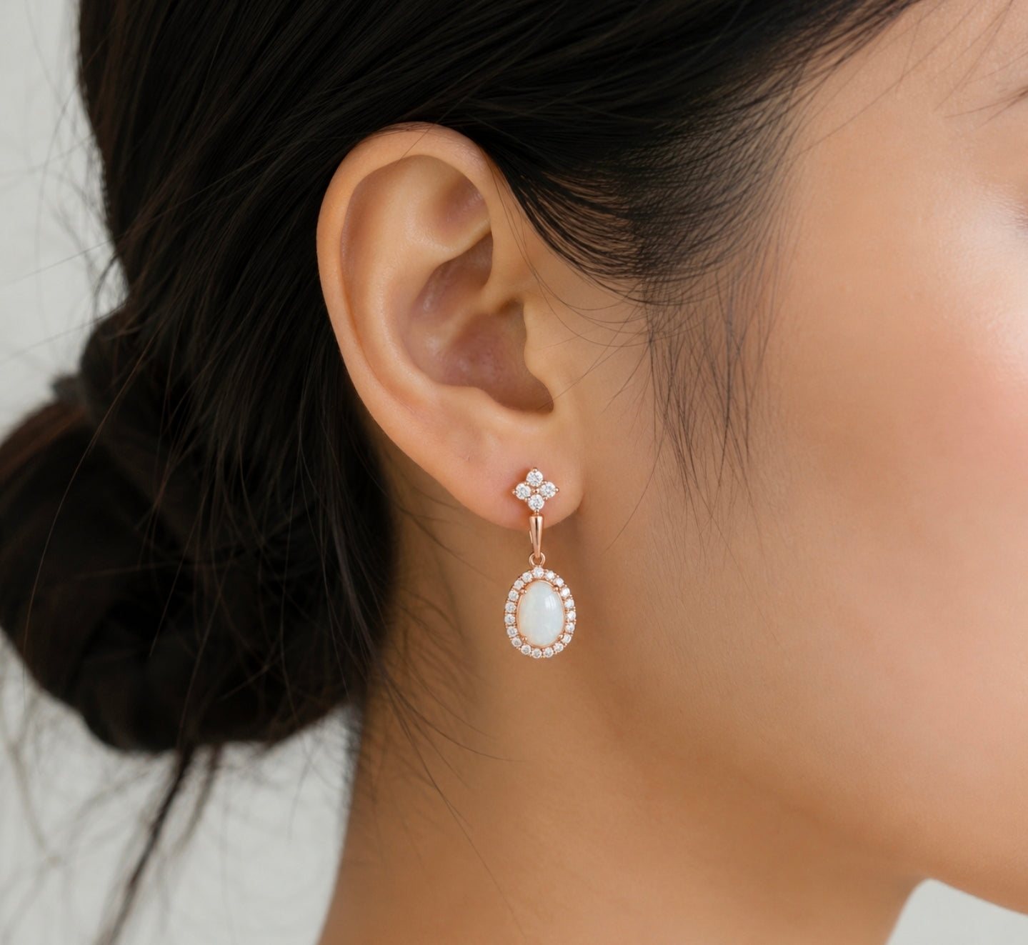 White Opal Earrings — Ministry of Gems exclusive design