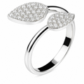 Diamond Pavé Leaves Open Ring