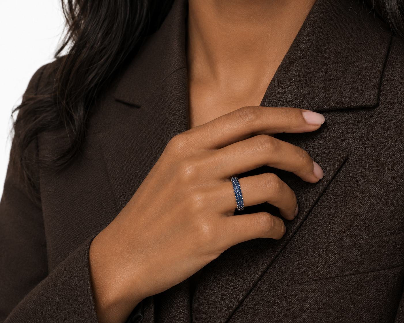 Blue Horizon — Sapphire Pavé Dome Ring — Ministry of Gems