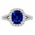Halo Sapphire Engagement Ring — Ministry of Gems exclusive design