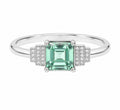 Princess Green Amethyst Deco Ring, White Gold — Ministry of Gems