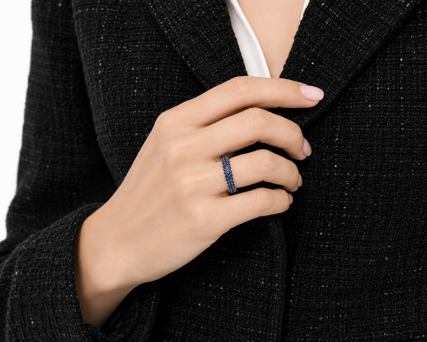 Blue Horizon — Sapphire Pavé Dome Ring — Ministry of Gems