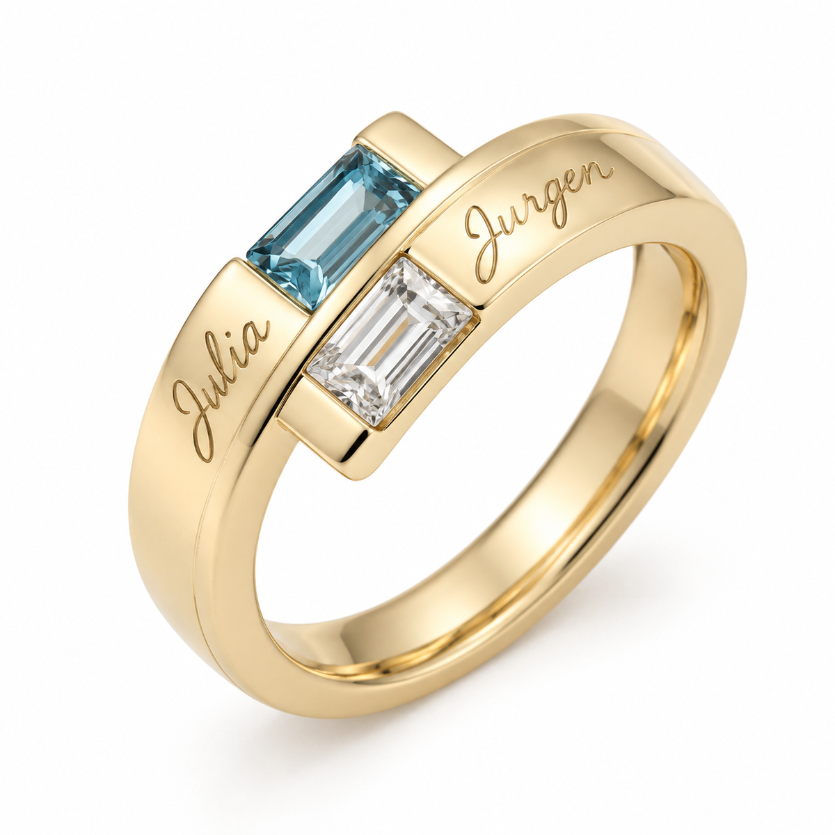 Multi-Gem Baguette Band