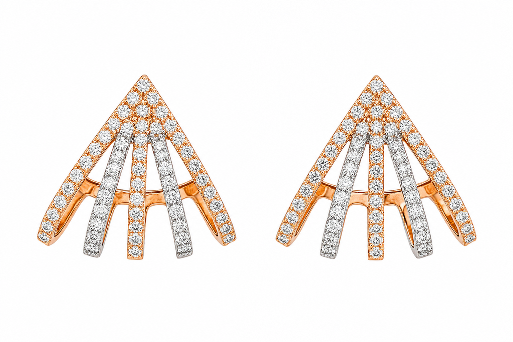 Rayonnée — Diamond Cage Climber Earrings — Ministry of Gems