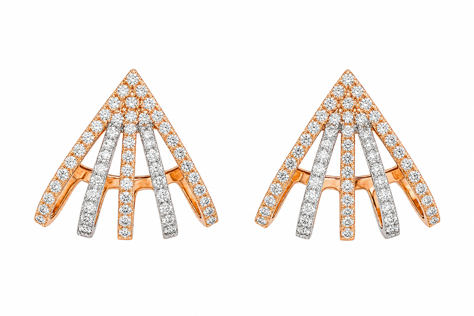 Rayonnée — Diamond Cage Climber Earrings — Ministry of Gems