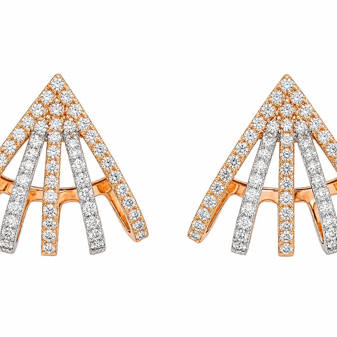 Diamond Cage Climber Earrings