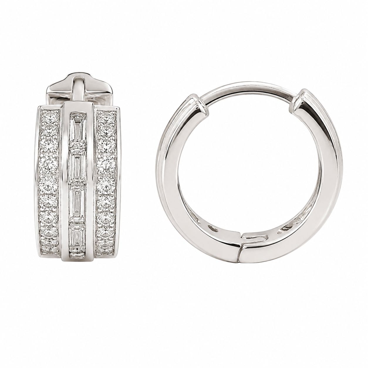 Two-Row Diamond Huggie Hoops — Ministry of Gems