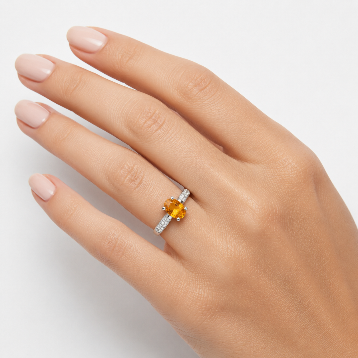 Citrine Pavé Crossover Ring — Ministry of Gems