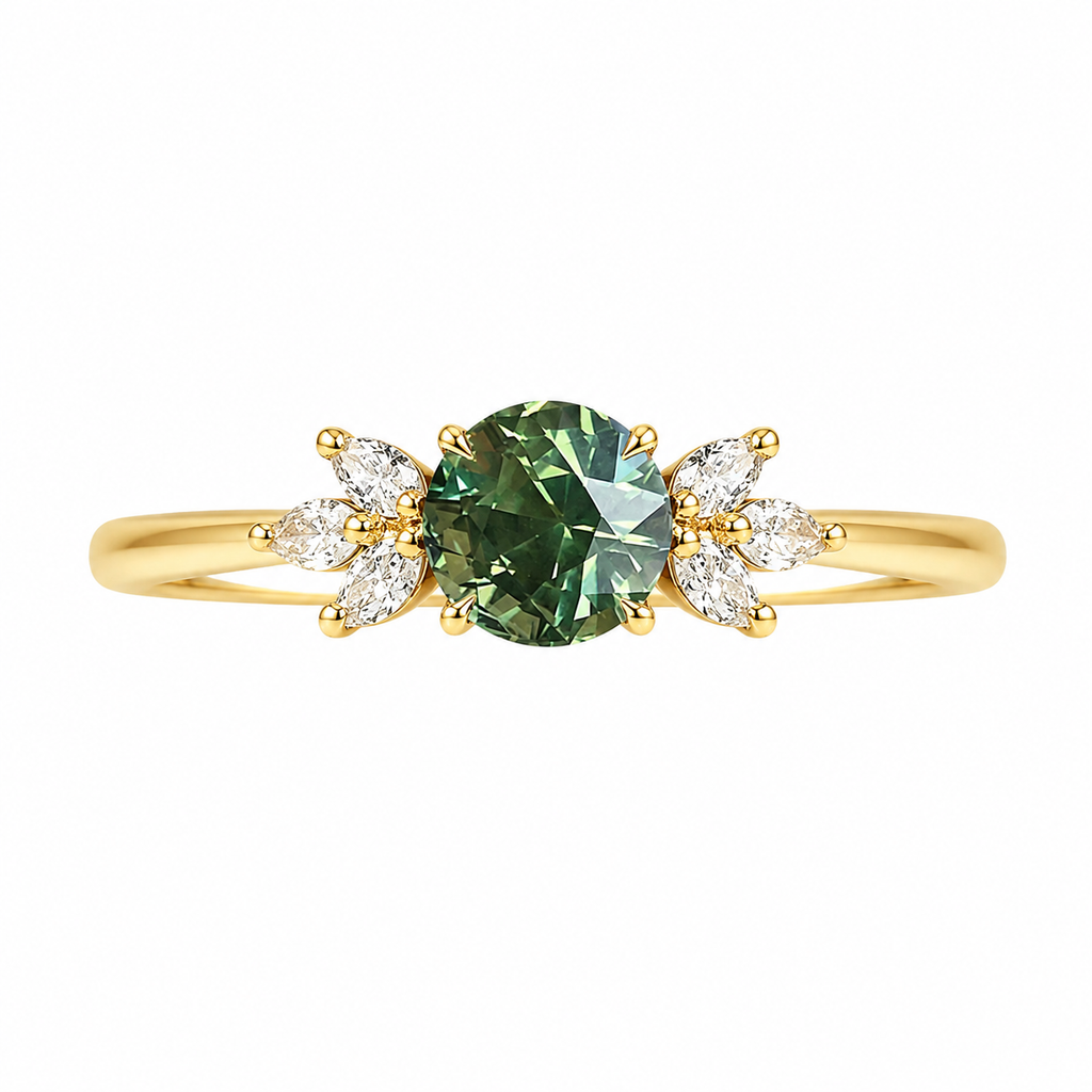 Bianca Teal Sapphire Diamond Ring — Ministry of Gems exclusive design
