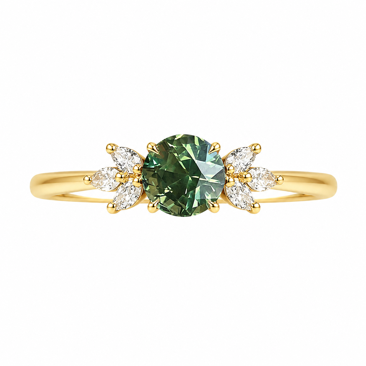 Bianca Teal Sapphire Diamond Ring — Ministry of Gems exclusive design