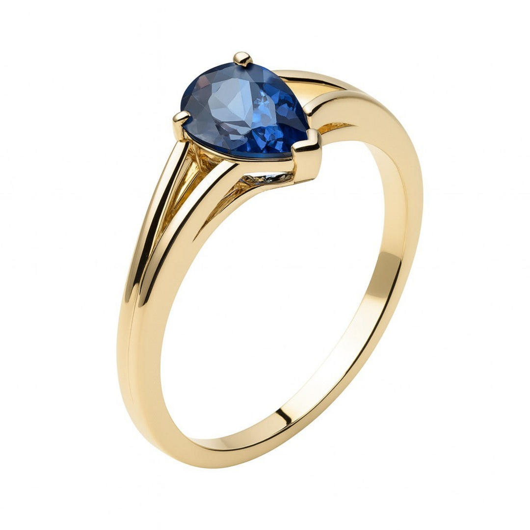 Pear Sapphire Bypass Ring