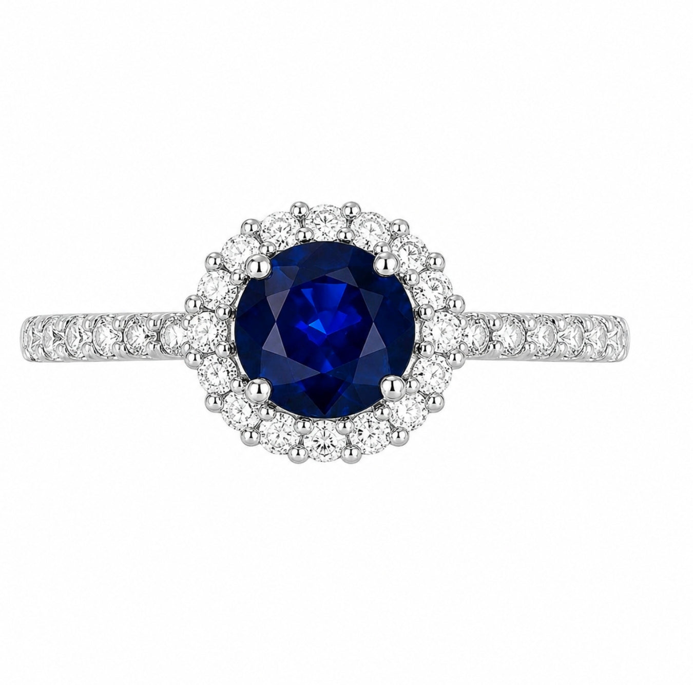 Round Sapphire Classic Halo Ring — Ministry of Gems